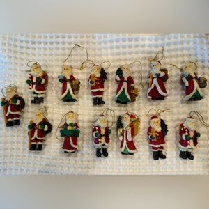 13 beautiful Santa Ornaments!!!